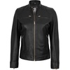 image:imageDecrum Cafe Racer Real Lambskin Motorcycle Style Leather Jacket WomenBlack Gold