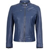 image:imageDecrum Cafe Racer Real Lambskin Motorcycle Style Leather Jacket WomenBlue