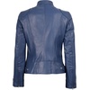 image:imageDecrum Cafe Racer Real Lambskin Motorcycle Style Leather Jacket WomenBlue