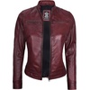 image:imageDecrum Cafe Racer Real Lambskin Motorcycle Style Leather Jacket WomenBurgundy