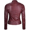 image:imageDecrum Cafe Racer Real Lambskin Motorcycle Style Leather Jacket WomenBurgundy
