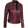 image:imageDecrum Cafe Racer Real Lambskin Motorcycle Style Leather Jacket WomenBurgundy