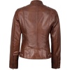 image:imageDecrum Cafe Racer Real Lambskin Motorcycle Style Leather Jacket WomenCognac Wax