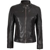 image:imageDecrum Cafe Racer Real Lambskin Motorcycle Style Leather Jacket WomenDark Brown Ruboff