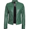 image:imageDecrum Cafe Racer Real Lambskin Motorcycle Style Leather Jacket WomenGreen