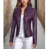 image:imageDecrum Cafe Racer Real Lambskin Motorcycle Style Leather Jacket WomenPurple Wax