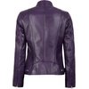 image:imageDecrum Cafe Racer Real Lambskin Motorcycle Style Leather Jacket WomenPurple Wax