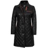 image:imageDecrum Quilted Real Lambskin Leather Car Coat 34 Length Jacket For WomenGlen Quilted  Black Leather Coat Women