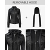 image:imageDecrum Real Lambskin Bomber Jacket Women with Detachable HoodBlack