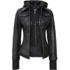 image:imageDecrum Real Lambskin Bomber Jacket Women with Detachable HoodBlack