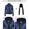 image:imageDecrum Real Lambskin Bomber Jacket Women with Detachable HoodBlue