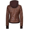 image:imageDecrum Real Lambskin Bomber Jacket Women with Detachable HoodBrown