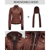 image:imageDecrum Real Lambskin Bomber Jacket Women with Detachable HoodBrown