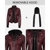image:imageDecrum Real Lambskin Bomber Jacket Women with Detachable HoodBurgundy