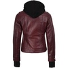 image:imageDecrum Real Lambskin Bomber Jacket Women with Detachable HoodBurgundy