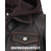 image:imageDecrum Real Lambskin Bomber Jacket Women with Detachable HoodDistressed Brown