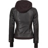 image:imageDecrum Real Lambskin Bomber Jacket Women with Detachable HoodDistressed Brown