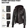 image:imageDecrum Real Lambskin Bomber Jacket Women with Detachable HoodDistressed Brown