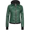 image:imageDecrum Real Lambskin Bomber Jacket Women with Detachable HoodGreen
