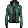 image:imageDecrum Real Lambskin Bomber Jacket Women with Detachable HoodGreen