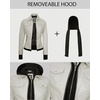 image:imageDecrum Real Lambskin Bomber Jacket Women with Detachable HoodOffwhite