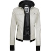 image:imageDecrum Real Lambskin Bomber Jacket Women with Detachable HoodOffwhite