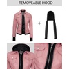 image:imageDecrum Real Lambskin Bomber Jacket Women with Detachable HoodPink