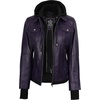 image:imageDecrum Real Lambskin Bomber Jacket Women with Detachable HoodPurple