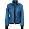 image:imageDecrum Real Lambskin Bomber Jacket Women with Detachable HoodWax Blue New