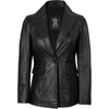 image:imageDecrum Womens 100 Lambskin Leather Blazer Jacket Business Casual StyleBlack