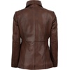 image:imageDecrum Womens 100 Lambskin Leather Blazer Jacket Business Casual StyleCognac