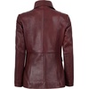 image:imageDecrum Womens 100 Lambskin Leather Blazer Jacket Business Casual StyleMaroon