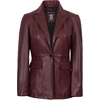 image:imageDecrum Womens 100 Lambskin Leather Blazer Jacket Business Casual StyleMaroon