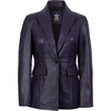 image:imageDecrum Womens 100 Lambskin Leather Blazer Jacket Business Casual StylePurple