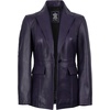 image:imageDecrum Womens 100 Lambskin Leather Blazer Jacket Business Casual StylePurple