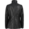 image:imageWomens 100 Lambskin Leather Jacket Wide Notch Lapel Collar with Zip FrontBlack  Blue Wax