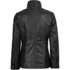 image:imageWomens 100 Lambskin Leather Jacket Wide Notch Lapel Collar with Zip FrontBlack  Cognac