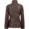 image:imageWomens 100 Lambskin Leather Jacket Wide Notch Lapel Collar with Zip FrontBrown  Beige