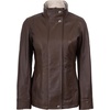 image:imageWomens 100 Lambskin Leather Jacket Wide Notch Lapel Collar with Zip FrontBrown  Beige