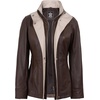 image:imageWomens 100 Lambskin Leather Jacket Wide Notch Lapel Collar with Zip FrontBrown  Beige
