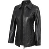 image:imageDecrum 100 Real Leather Car Coat for Women Long Jacket With Shirt CollarBlack