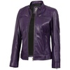 image:imageDecrum Cafe Racer Real Lambskin Motorcycle Style Leather Jacket WomenPurple Wax