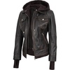 image:imageDecrum Real Lambskin Bomber Jacket Women with Detachable HoodDistressed Brown