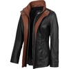image:imageWomens 100 Lambskin Leather Jacket Wide Notch Lapel Collar with Zip FrontBlack  Cognac