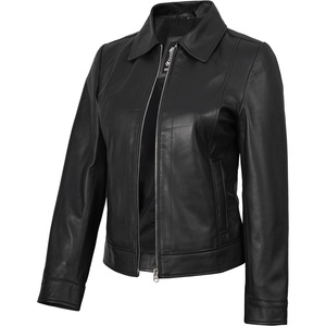 image:imageDecrum Womens Real Lambskin Leather Vintage Style Jacket for WomenBlack