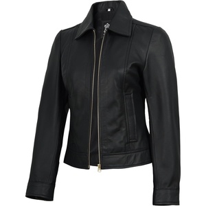 image:imageDecrum Womens Real Lambskin Leather Vintage Style Jacket for WomenGolden Accessories Black