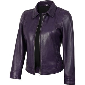 image:imageDecrum Womens Real Lambskin Leather Vintage Style Jacket for WomenPurple Wax