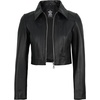 image:imageDecrum 100 Real Lambskin Cropped Womens Leather Jacket With Zipper ClosureBlack