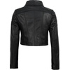 image:imageDecrum 100 Real Lambskin Cropped Womens Leather Jacket With Zipper ClosureBlack