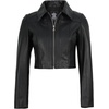 image:imageDecrum 100 Real Lambskin Cropped Womens Leather Jacket With Zipper ClosureBlack